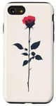 Coque pour iPhone SE (2020) / 7 / 8 Rose Minimaliste Art Floral Botanique Vintage