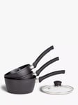 John Lewis Forged Aluminium Non-Stick Saucepan Set, 3 Piece