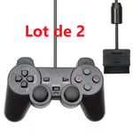 Lot de 2 Manette Ps2 Générique Compatible Controller Playstation 2 Ps1 Pad