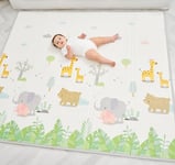 Tapis de Jeu pour Enfant Bebe 150x180x1cm Tapis de Sol XXL en Mousse Epais Pliable Reversible - Tapis d'éveil pour Bébé - Tapis de Motricité Favorisant Le Développement Sensoriel Cadeau bébé