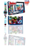 Avengers Digital Watch & Wallet Set in Box,Children Gift Set, Official Licensed,