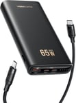 VEEKTOMX 65W Laptop Power Bank, 20000mAh Fast Charging Portable Small, Black 