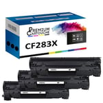 PREMIUM CARTOUCHE - x3 Toners - CF283X 83X (Noir) - Compatible pour HP LaserJet Pro M201dw HP LaserJet Pro M201n HP LaserJet Pro M2