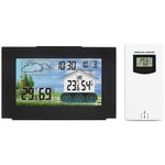 Ersandy - Station météo sans fil numérique intérieur extérieur thermomètre hygromètre avec réveil baromètre température humidité moniteur avec