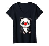 Womens Red Nose Panda Cute Red Nose Funny Red Nose Panda 2025 Kids V-Neck T-Shirt