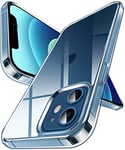 DASFOND Coque Crystal Clear pour iPhone 12 Mini, [Transparente et Résiste Jaunit] Souple TPU & Acrylique Étui Antichoc Bumper, Ultra Fine Parfaite Ajustée Housse iPhone 12 Mini 5,4", Bleu