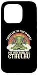 iPhone 15 Pro Funny Cthulhu Mythos Quote, Retro Yoga Cthulhu Case