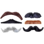 Mustasch för Maskerad - Självhäftande - (6-Pack) multifärg