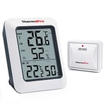 ThermoPro TP60C Hygromètre Numérique Thermomètre Intérieur Extérieur Moniteur D'humidité avec Indicateur de Température Sans Fil Thermomètre de Reptile et Amphibie avec Une Portée de 150M