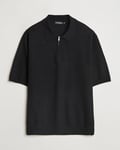 J.Lindeberg Tyler Quarter Zip Knit Polo Black