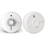 FireAngel Heat Alarm with 10 Year Sealed For Life Battery, FA6720-R (HT-630 replacement, new gen) & FireAngel SB1-TP-R Smoke Alarm, 2 Pack, White