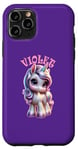 Coque pour iPhone 11 Pro Motif licorne violet pour fille