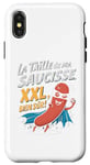 Coque pour iPhone X/XS Taille Ma Saucisse XXL Cadeau Barbecue Beauf Humour Viande