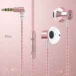 Rose Casque filaire en métal pour téléphone portable, écouteur filaire pour PC, écouteur de jeu, casque intra-auriculaire, écouteur confortable, nouveau, 3.5mm ""Nipseyteko