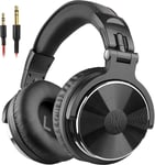 Casque Audio Filaire avec Micro pour DJ Piano Guitare - Hi-Res Audio avec Son Extra Basse Confortable et Pliable avec Share-Port 2 Prises Jack - Headphone Studio Monitor AMP Pro-10 Noir