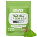 Japanese Matcha Green Tea Powder, (100 gram, 100 Servings) Authentic Premium Matcha Tea from Shizuoka, Japan | Resealable Ziplock Pouch | HANDPICK