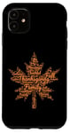 iPhone 11 Thanksgiving Maple Leaf Word Cloud for Family Tradition Fall Case