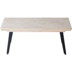 Table basse relevable en bois coloris chêne nordique, pieds en métal noir - Longueur 120 x profondeur 60 x hauteur 47-64 cm Pegane