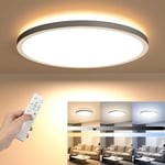 EASY EAGLE Plafonnier LED Dimmable, Luminaire Plafonnier Moderne 28W, Lampe Plafond Ronde pour Salle de Bain, Chambre, Cuisine, Salon