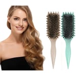 Bounce Curl Brush, 2024 NYA Bounce Curl Defining Brush, Vildsvinshårborste Stylingborste för Utredning, Bounce Curl Define Stylingborste, Formning & Green