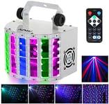 Lyre Led, RGBW disco eclairage soiree,100-240V 7 Canaux, Vocale commande/Contrôle automatique/Réglage de la vitesse/Flash stroboscopique/DMX 512, contrôlé par télécommande(24W)