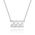 Angel Number Halsband Silver/guld Rostfritt stål Numerology Smycken 222 Silver