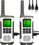 RT45 Talkie Walkie, Rechargeable USB PMR446 Talkie-Walkie Professionnel,16 Canaux 121 Codes VOX LED Longue Portée Talkie-Walkie(2Pcs)