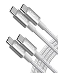 Cable USB C, lot de 2 Cable USB C vers USB C 2.0 en nylon (1,8m, 60 W), pour iPhone 15/ 15Pro/15Plus/15ProMax, iPad Mini 6/Pro 2021, iPad Air 4, MacBook Pro 2020, Samsung Galaxy S23, Switch.[V1069]