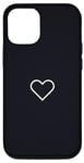 Coque pour iPhone 14 Coeur classique - Noir minuit tendance