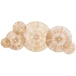 DRW Applique murale avec cercles en jute naturelle 0,5 x 115 x 45 cm