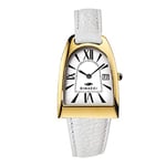 Ladies' watch - Nicy Queen, White + gold-plated zirconia, Strap.