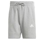 adidas Homme Essentials French Terry 3-Stripes Shorts, Medium Grey Heather, L Short