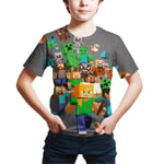 Minecraft Garmer Print T-shirt Barn & Flickor Kortärmad Topp 2# B 6 år = EU 116