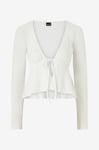 Gina Tricot - Topp Tie Front Top - Vit