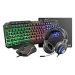 THE G-LAB - COMBO PLUTONIUM - Pack Gaming 4 en 1 - Clavier Gamer RGB, Souris Gamer 3200 DPI, Casque Gaming RGB, Tapis de Souris Antidérapant - PC PS4/PS5/Xbox