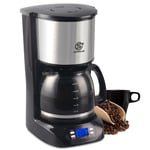 Portable Filter Coffee Machine&Glass Kettle Compact Design Fast Brewing 1.5L Jug