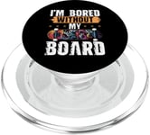 Skateboard Bored Without My Board Skater PopSockets PopGrip pour MagSafe