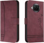 Compatible Avec Xiaomi Mi 10t Lite Coque Flip Cuir Housse De Protection Stand Fonction Sécurité Magnétique Boucle Wallet Coque Flip Pour Xiaomi Mi 10t Lite Red Wine Hx