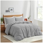 GC GAVENO CAVAILIA Microfiber Duvet Covers King Size Bedding Sets - Plain Dyed Quilt Cover Set (230x220 cm) with Pillowcases - Breathable - Anti Allergic Bedding - Grey