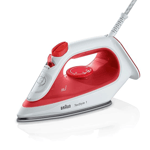 Braun TexStyle 1 Steam Iron Non-stick Soleplate Coating 1900W Red/White-SI1019RD