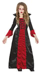 FIESTAS GUIRCA Déguisement Comtesse Vampire - Robe Longue Elégante Rouge Et Noire Pour Fille 3-4 Ans