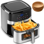 Circlio - Air Fryer 8.5L, 1785W Friteuse Sans Huile avec Fenêtre Transparente, 9 Modes, Tactile led, Alternative au Four, Friteuse à Air Chaud avec