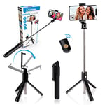 Grundig Selfie Stick and Tripod for Mobile Phone - Bluetooth - with Remote Control - 120° Rotatable