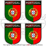 Portugal Portugais Shield 50 mm (5,1 cm) bumper-helmet en vinyle autocollants, Stickers x4