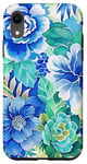 Coque pour iPhone XR Blue Blossom Harmony Aquarelle Floral Elegance