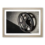 Big Box Art Vintage Movie Film Reel (2) Framed Wall Art Picture Print Ready to Hang, Oak A2 (62 x 45 cm)