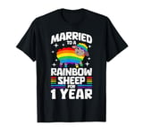 1 Year Married Gay Lesbian LGBTQ 1st Wedding Anniversary T-Shirt