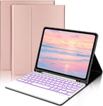 ?tuis Clavier Pour Ipad Air 11 Pouces, Ipad Pro 11 /Air 5/4Clavier, Smart Trackpad, Azerty Fran?ais Clavier Bluetooth Magn?tique D?tachable Coque Clavier Pour Ipad Pro 11, Or Rose