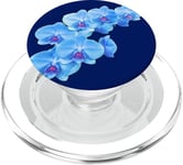 Magnifique orchidée phalaenopsis bleue en forme d'orchidée mania PopSockets PopGrip pour MagSafe