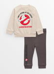 Ghostbusters Halloween Beige Sweatshirt & Brown Leggings Set 6-9 months Months